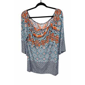 Honeyme Medium Boho Festival Peasant Top Paisley Y2K Cottagecore Coastal Cowgirl